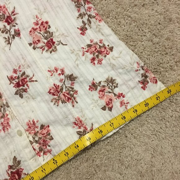 Northern Reflections White, Pink and Red Floral Cotton Button Down Dress… - Picture 14 of 16
